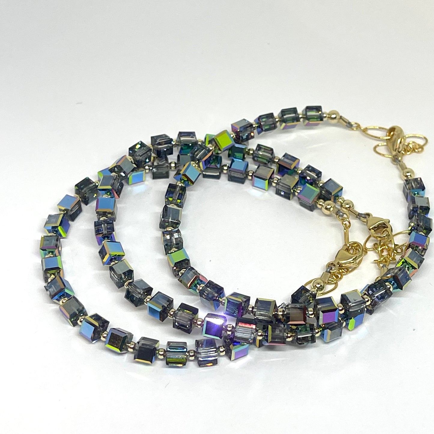 authentic crystal square bead bracelet