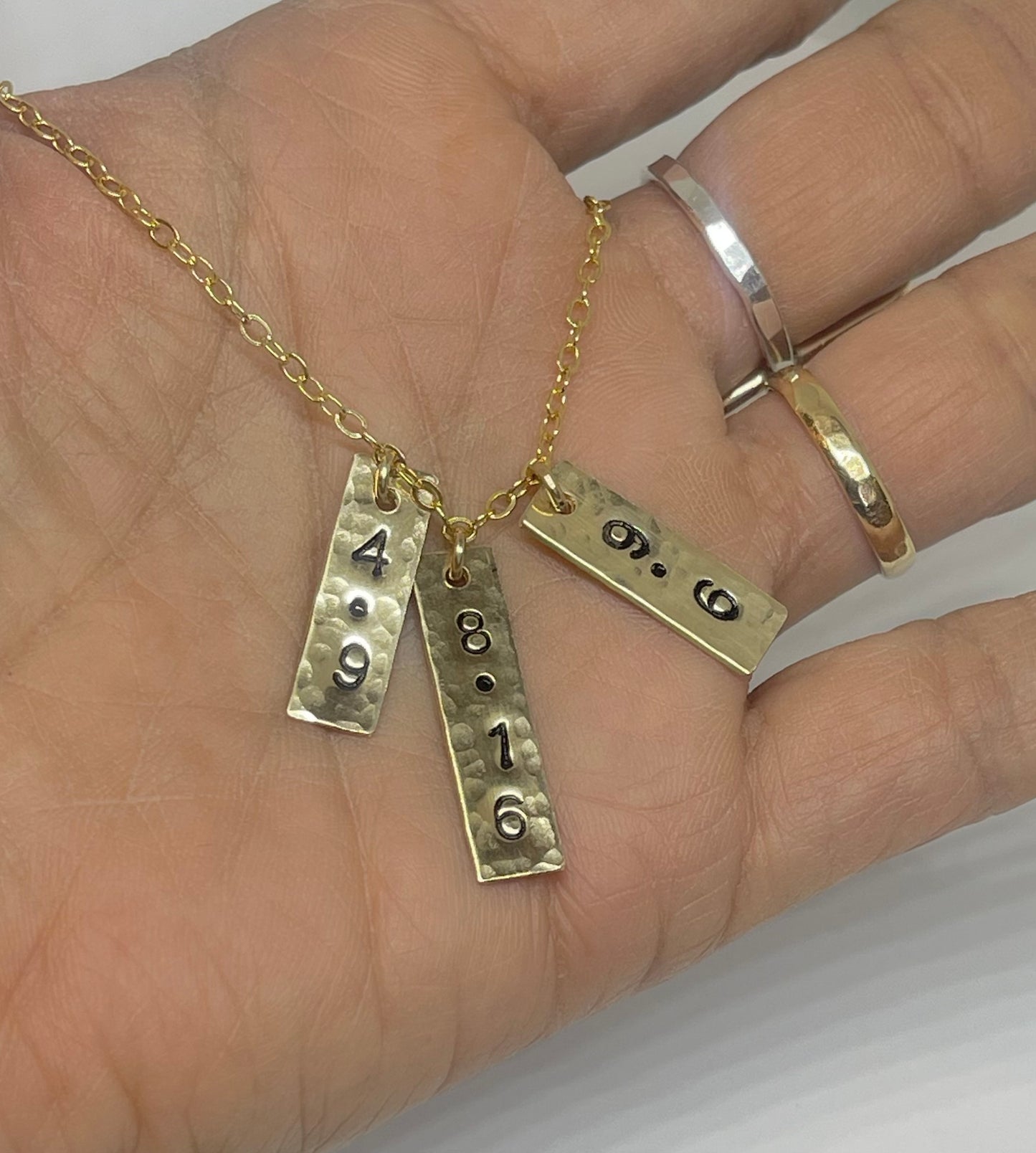 Mom’s Rectangular Charm with DOB Necklace