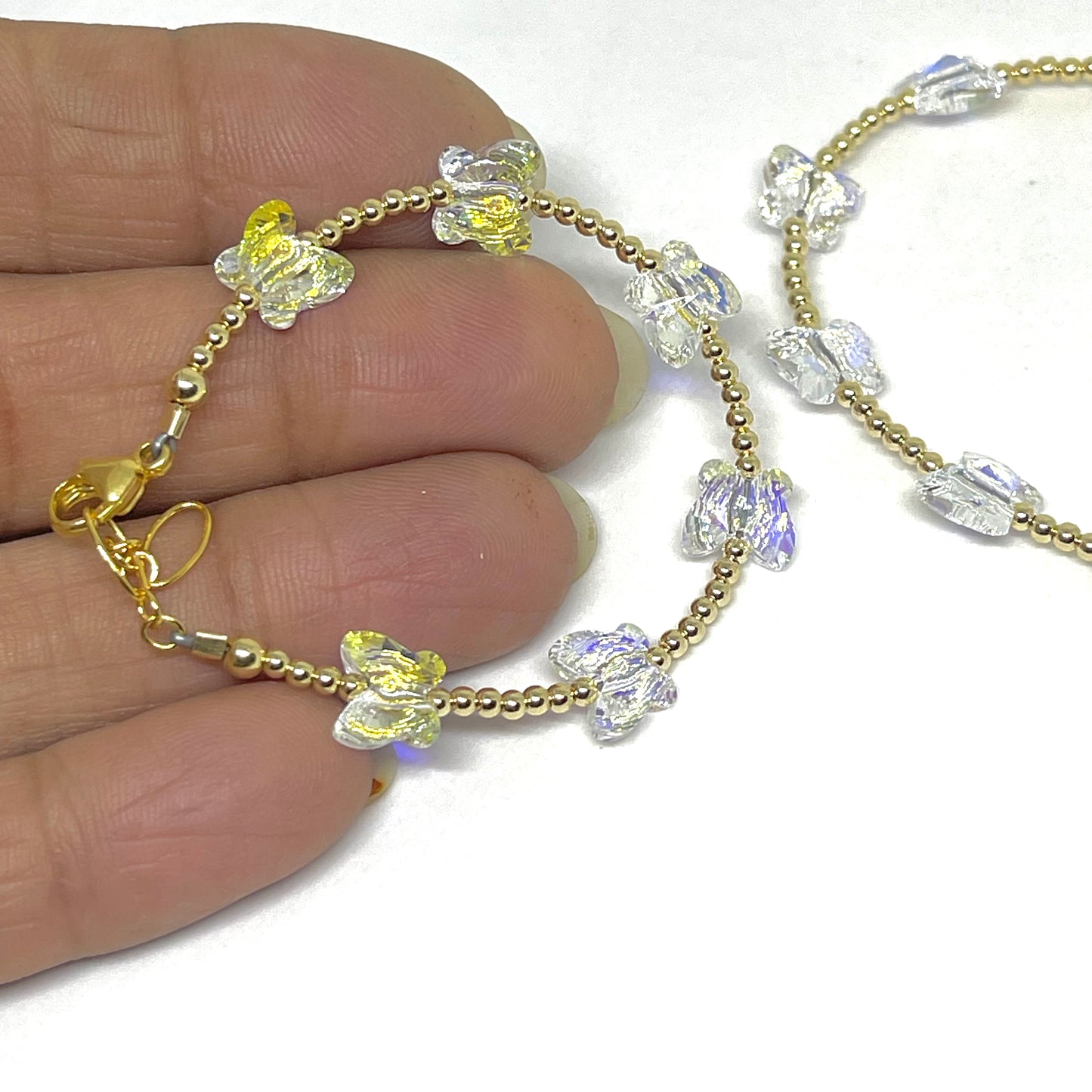 Clear Crystal Baby Butterfly Bracelet
