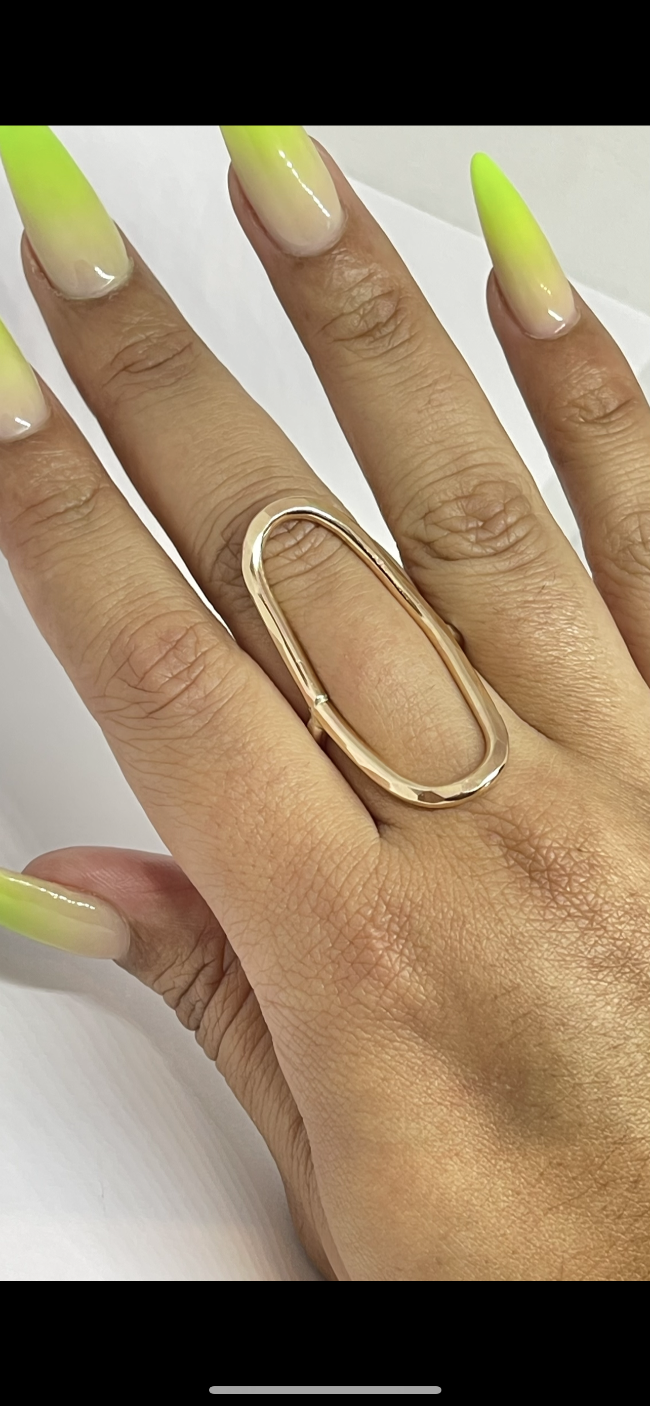 Larger Oval Ring w Pure Silver Band