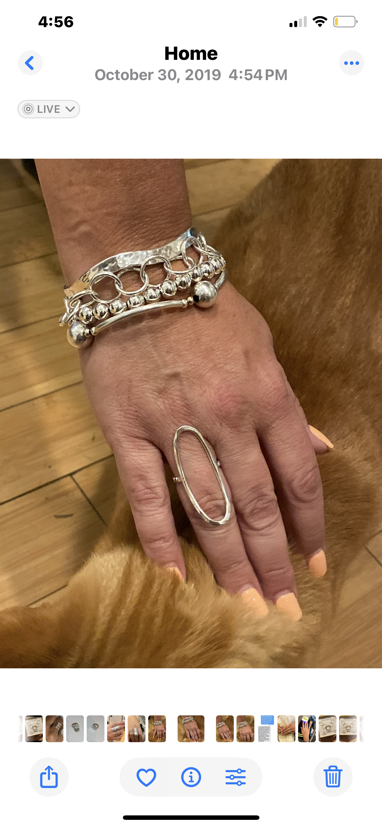 Larger Oval Ring w Pure Silver Band