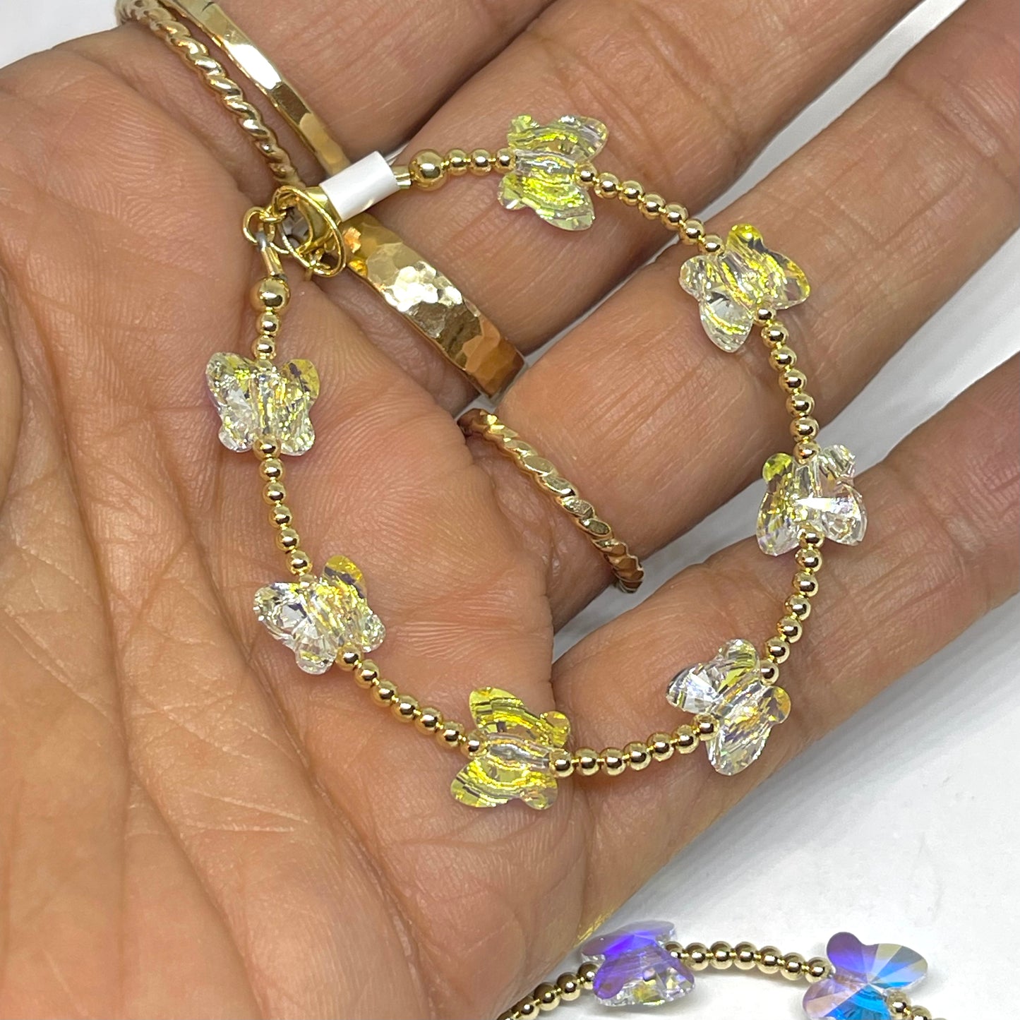 Clear Crystal Baby Butterfly Bracelet