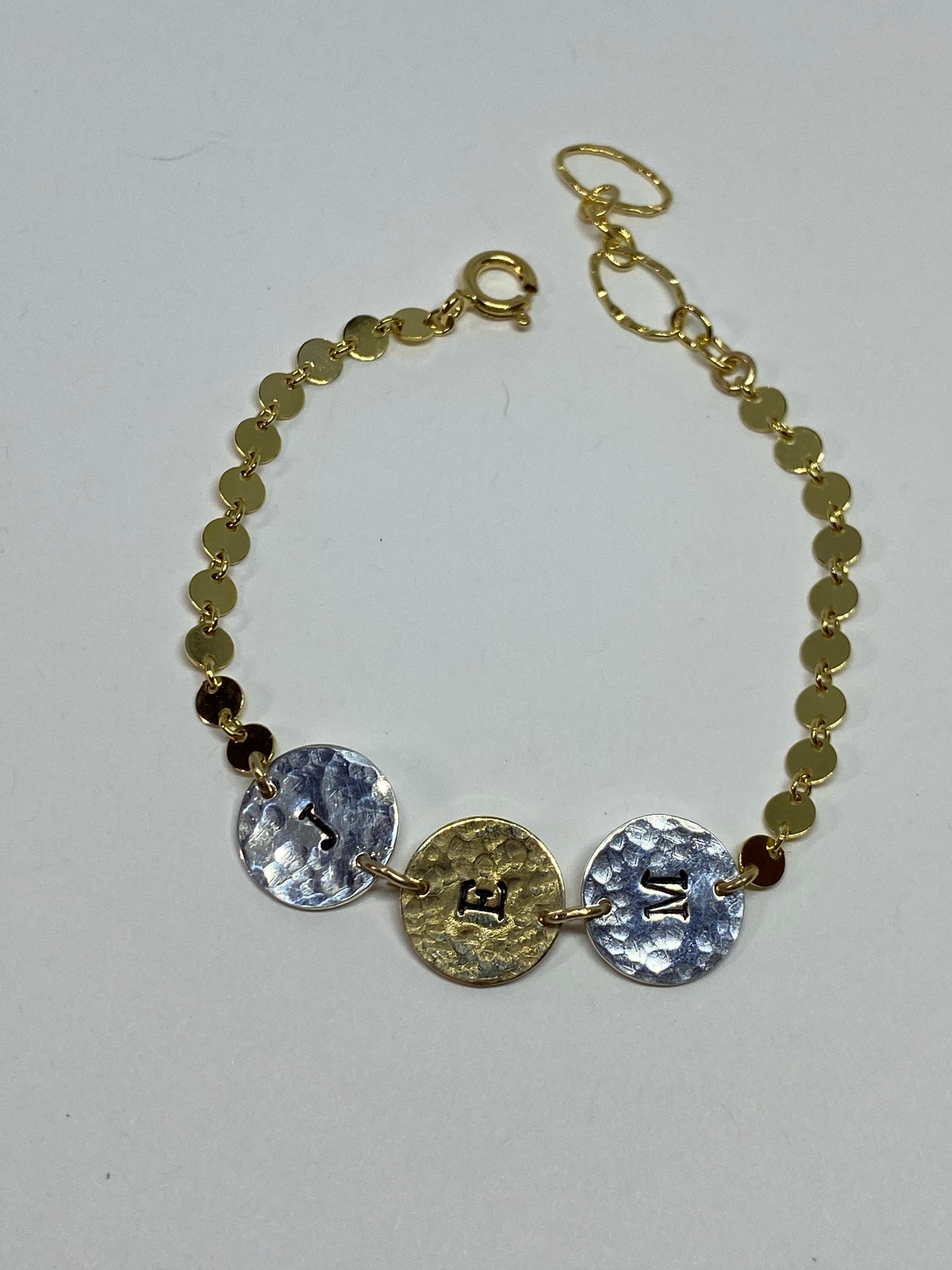 Mother’s Bracelet 12mm Disc in Two Tone