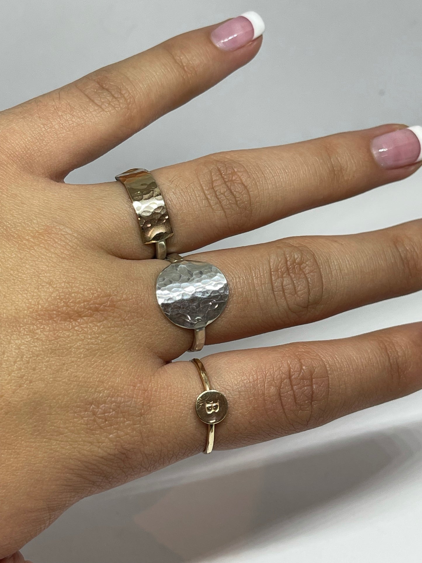 Coin Ring: 12 mm sterling with pure silver band