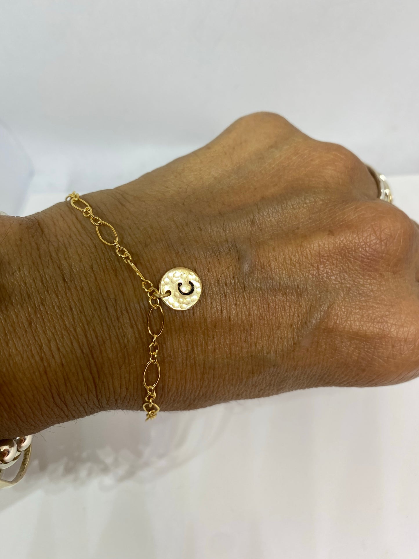 9mm personalized bracelet on a long short adjustable chain