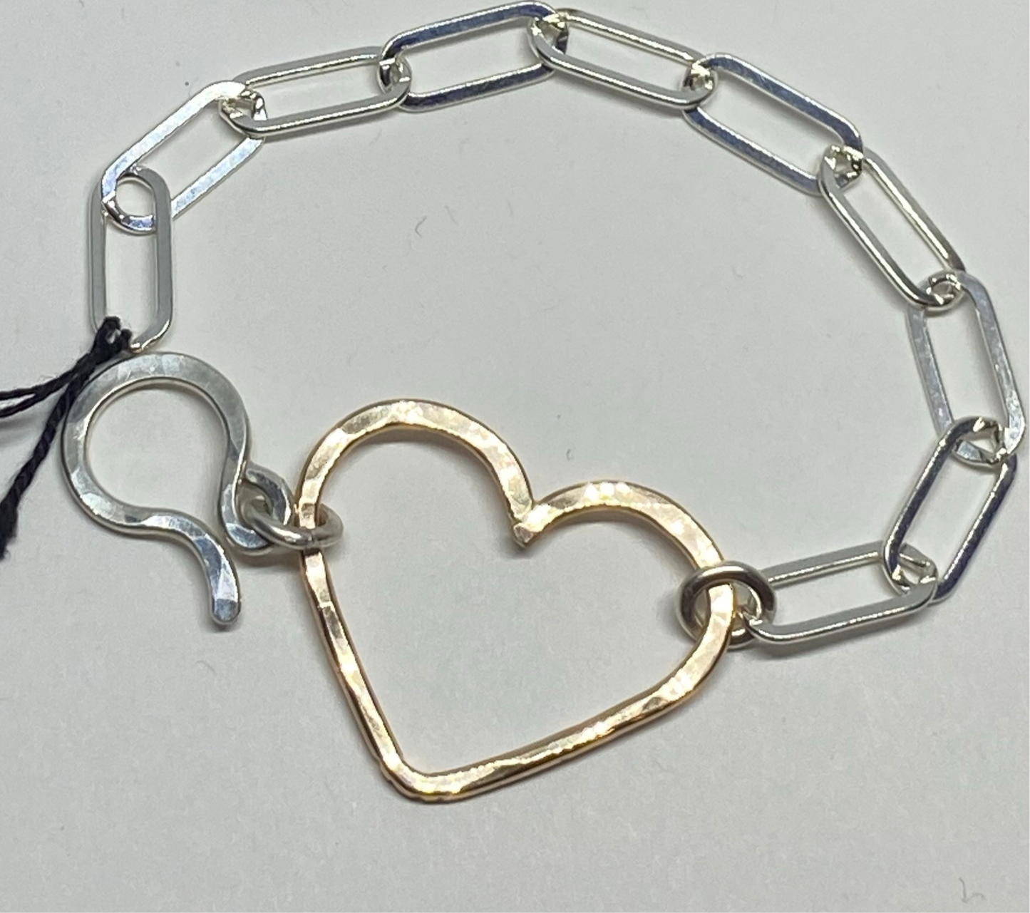 Large Heart Bracelet on a rectangular chain.