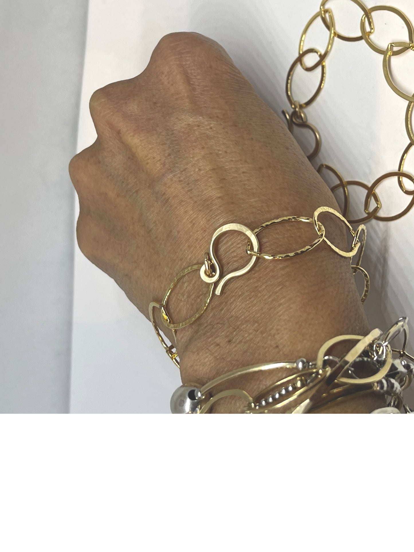 Textured Oval Link Bracelet