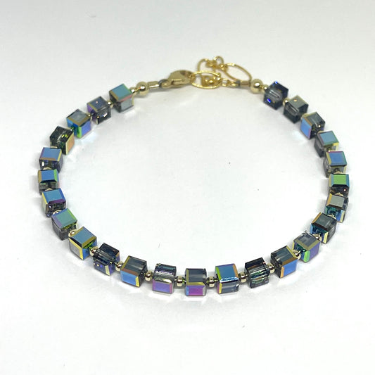 authentic crystal square bead bracelet