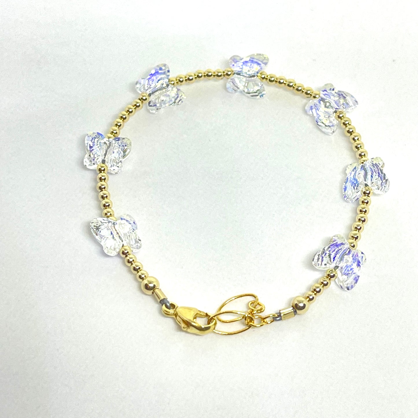 Clear Crystal Youth Butterfly Bracelet