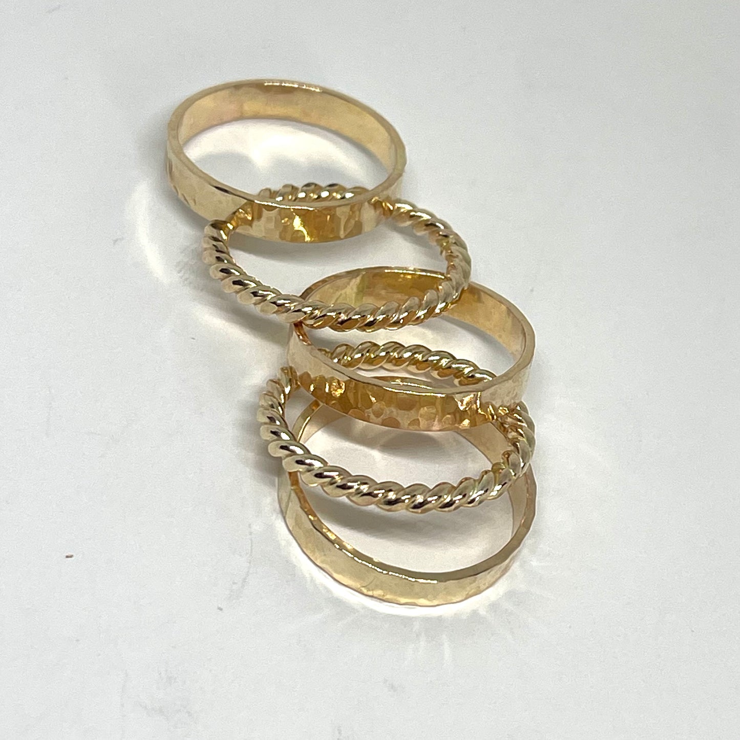 4mm gold filled textured band ring