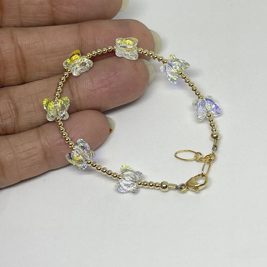 Clear Crystal Youth Butterfly Bracelet