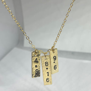 Mom’s Rectangular Charm with DOB Necklace