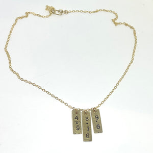 Mom’s Rectangular Charm with DOB Necklace
