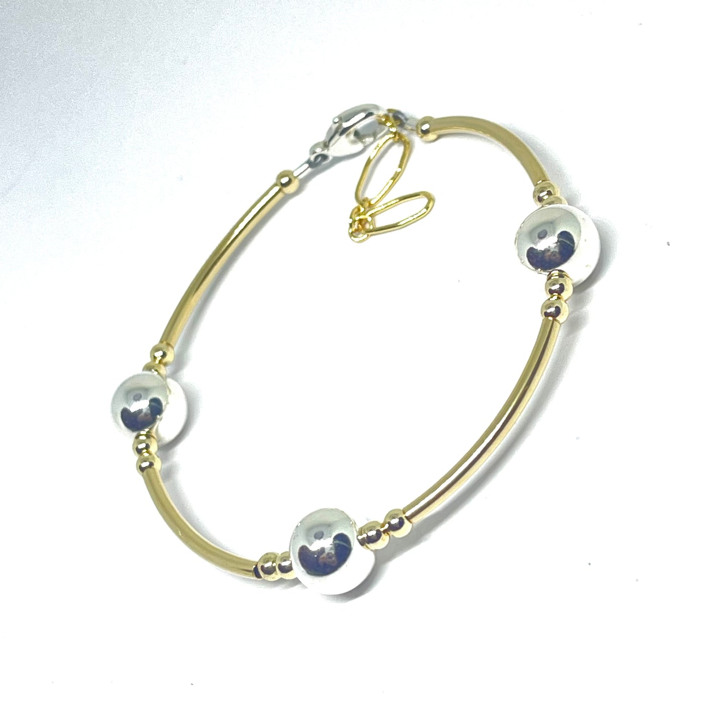 Single bead: Tiffany Inspired gold filled and sterling bracelet