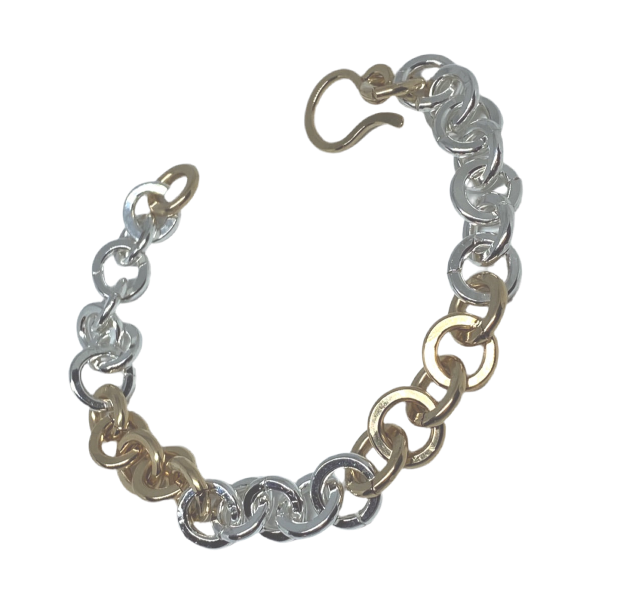 Two-tone Organic bracelet in 14 gauge wire