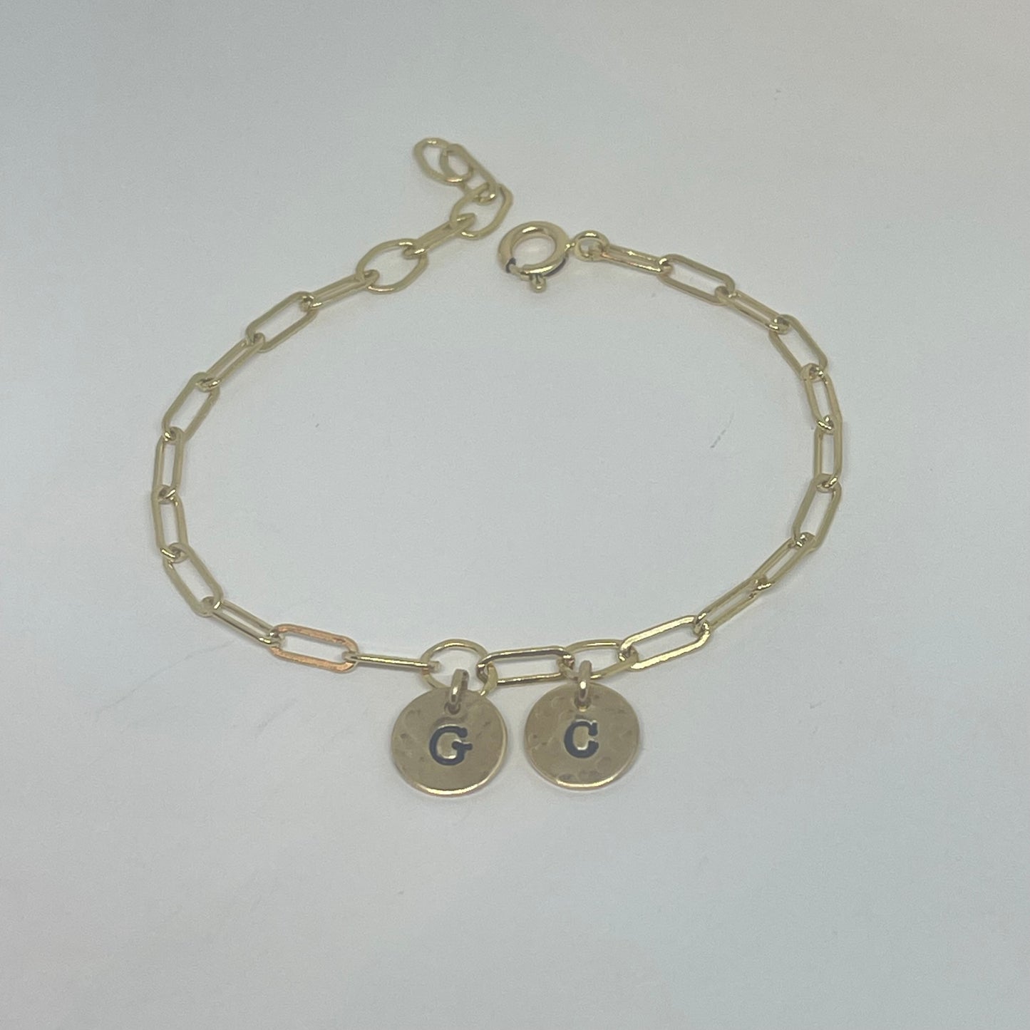 9mm custom initial bracelet with 3 charms ￼