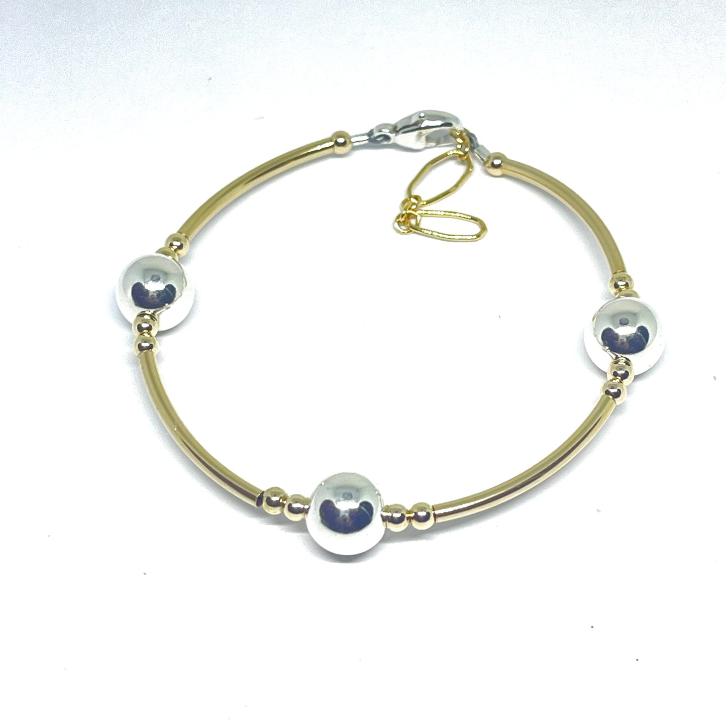 Single bead: Tiffany Inspired gold filled and sterling bracelet