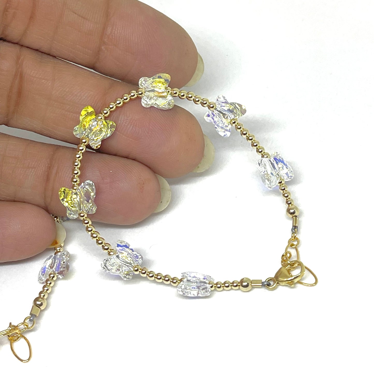 Clear Crystal Youth Butterfly Bracelet