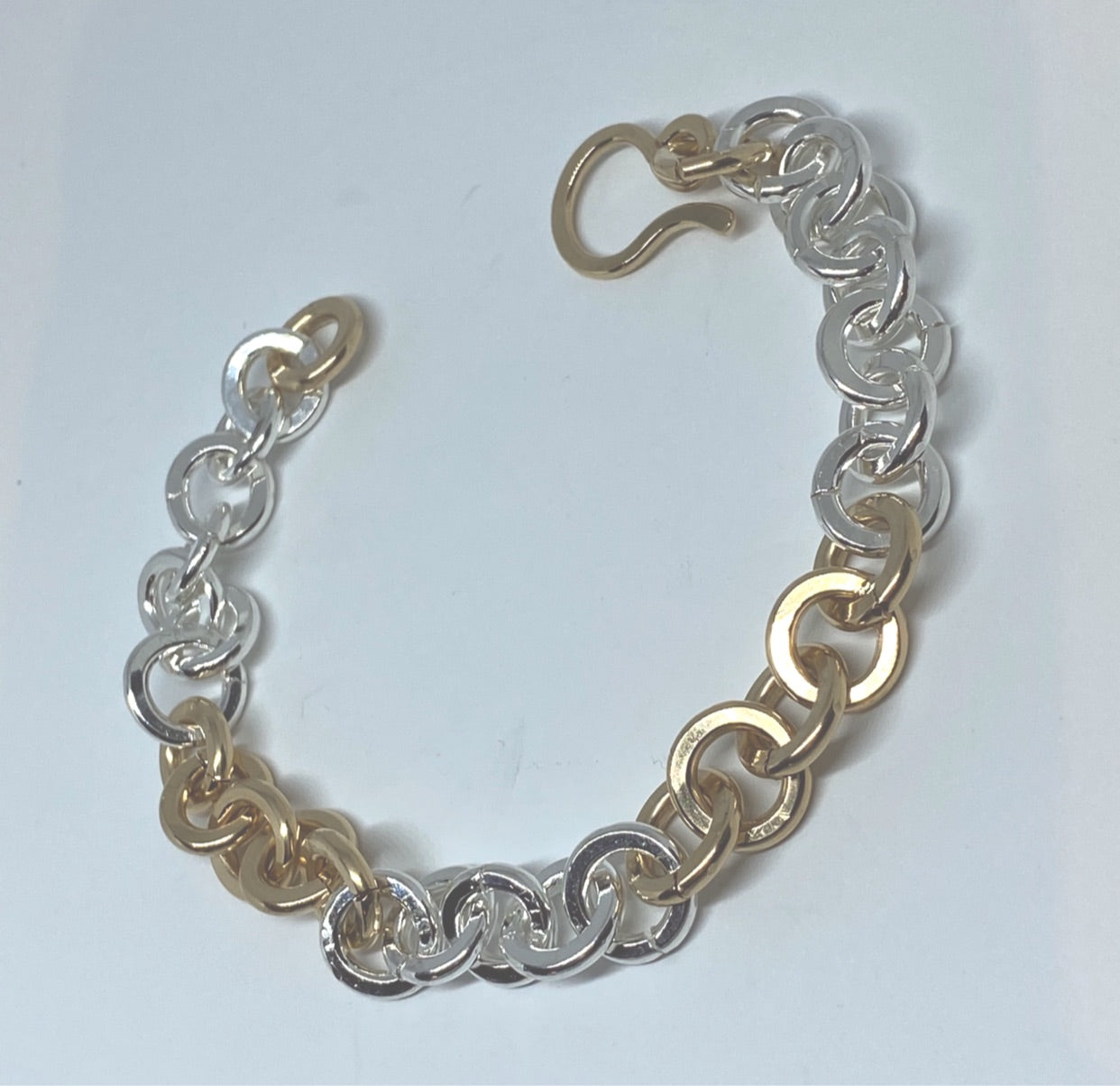 Two-tone Organic bracelet in 14 gauge wire