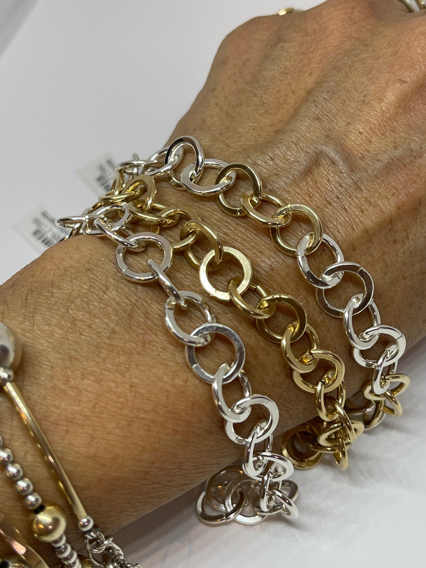 Two-tone Organic bracelet in 14 gauge wire