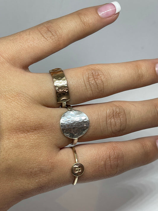 Coin Ring: 12 mm sterling with pure silver band